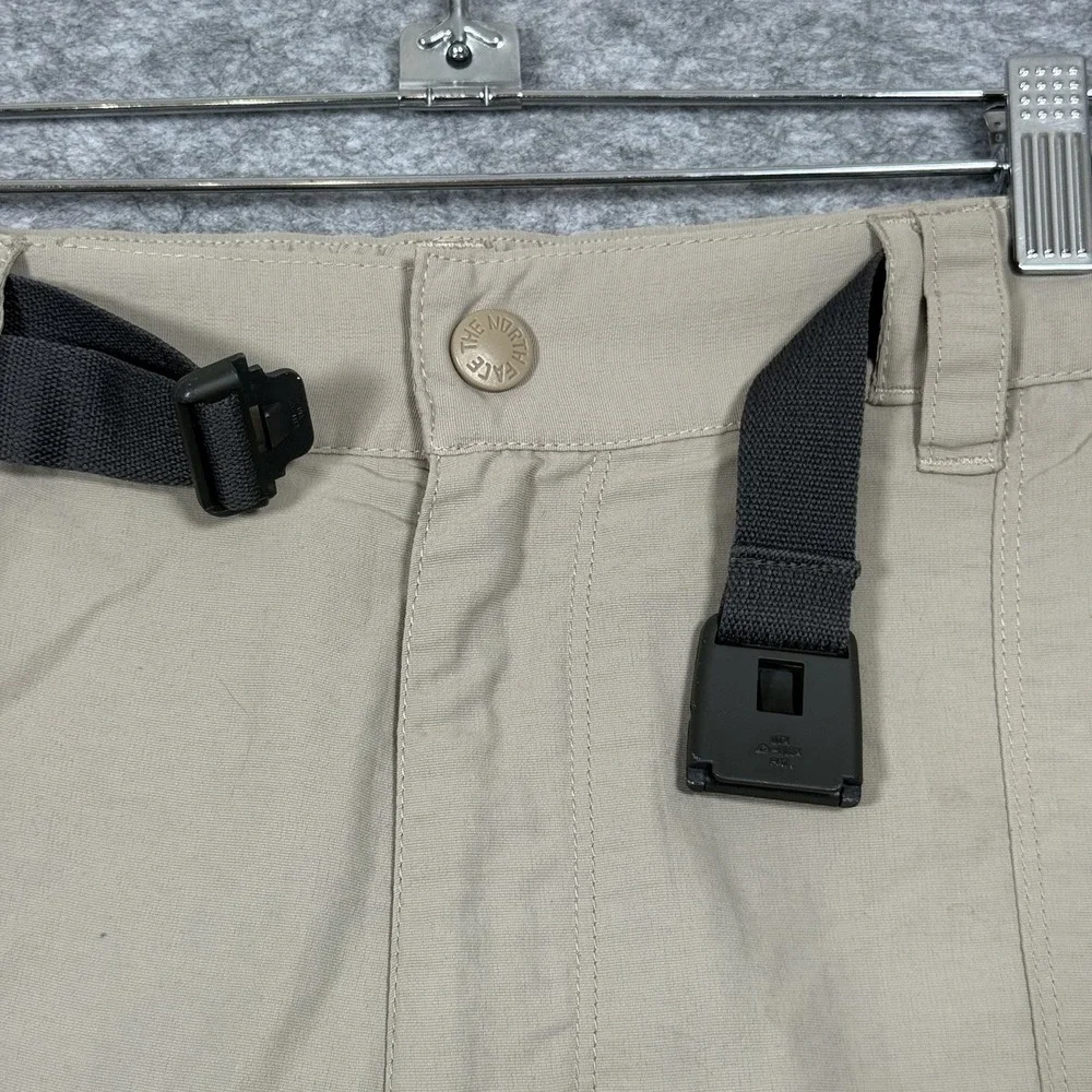The North Face Hiking Cargo Shorts Men 34 (L) Belted Nylon Beige Solid